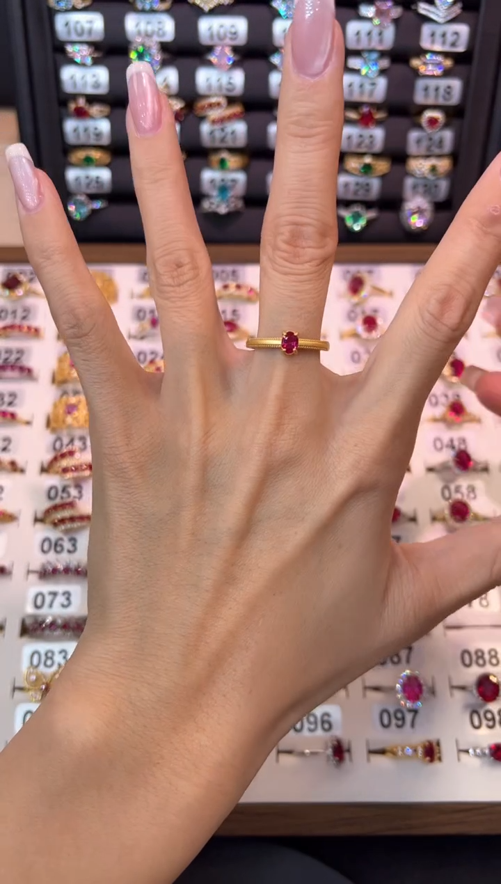 红宝石戒指银S925镶嵌00000