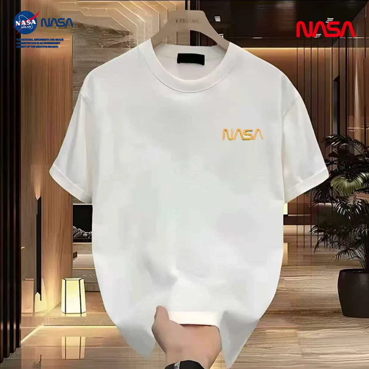 【万针刺绣】NASA联名时尚圆领短袖男女同款情侣潮流百搭半袖