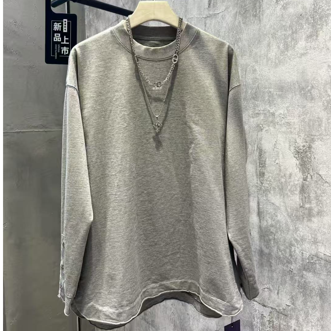 重磅高克重长袖T恤休闲宽松百搭打底上衣