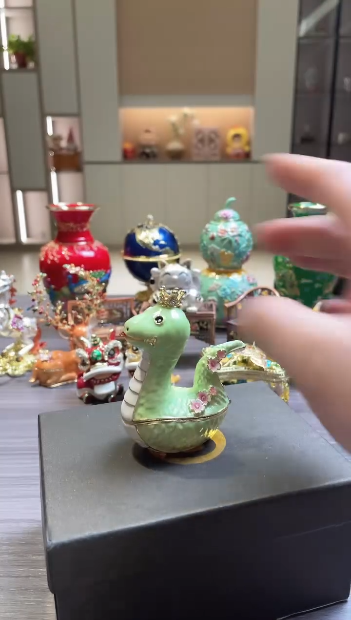 摆件七宝烧珐琅彩首饰盒