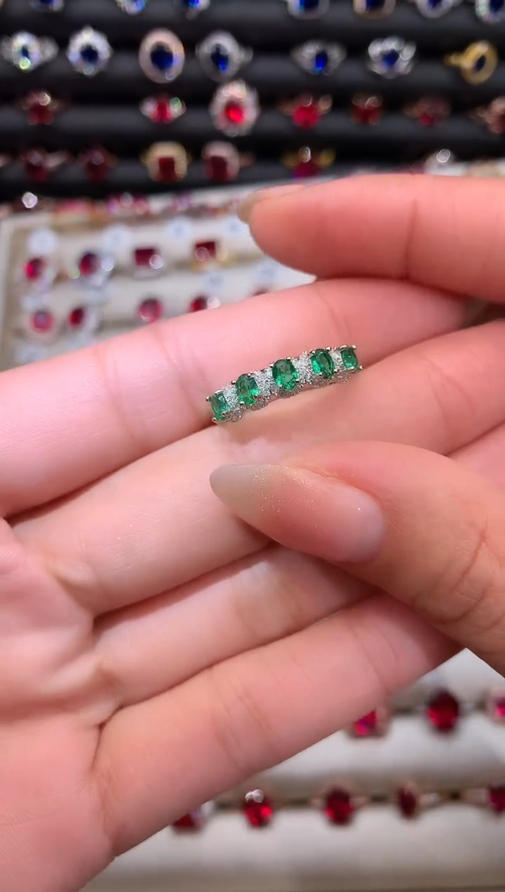 【闪购商品】透辉石戒指银S925镶嵌1