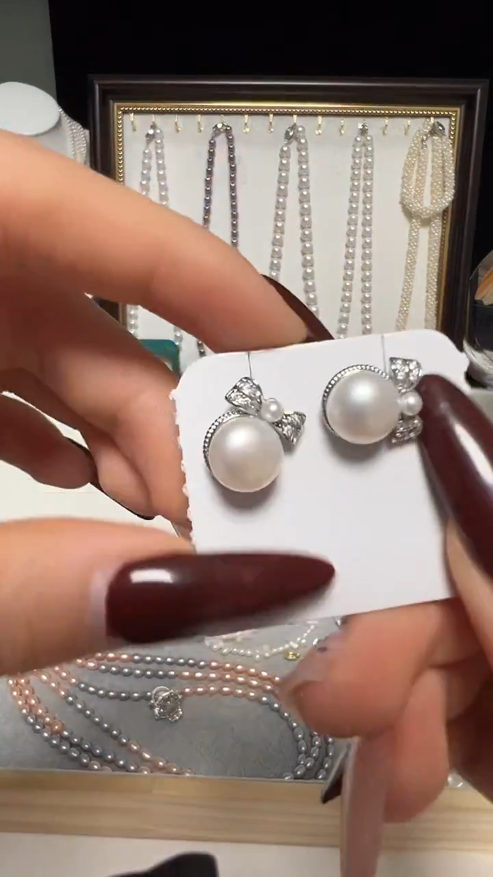 银S925镶嵌耳饰淡水珍珠永丽珍珠严选