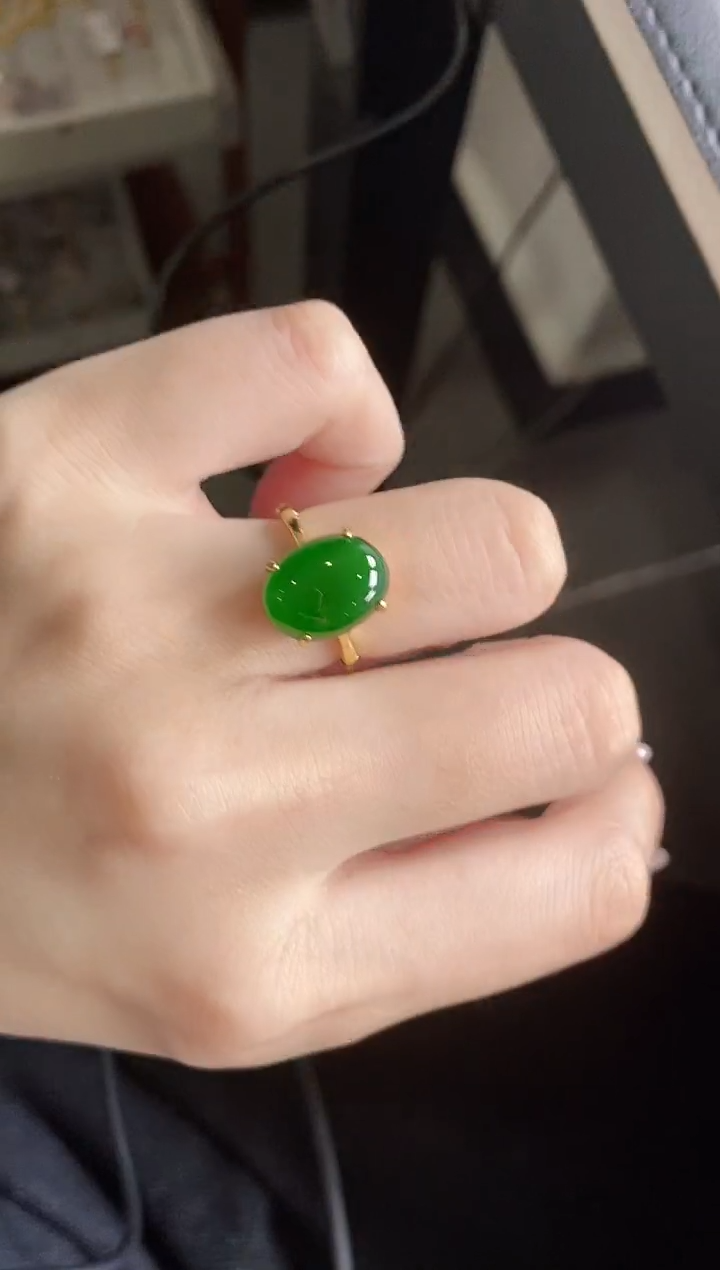 【闪购商品】翡翠戒指银S925镶嵌515141