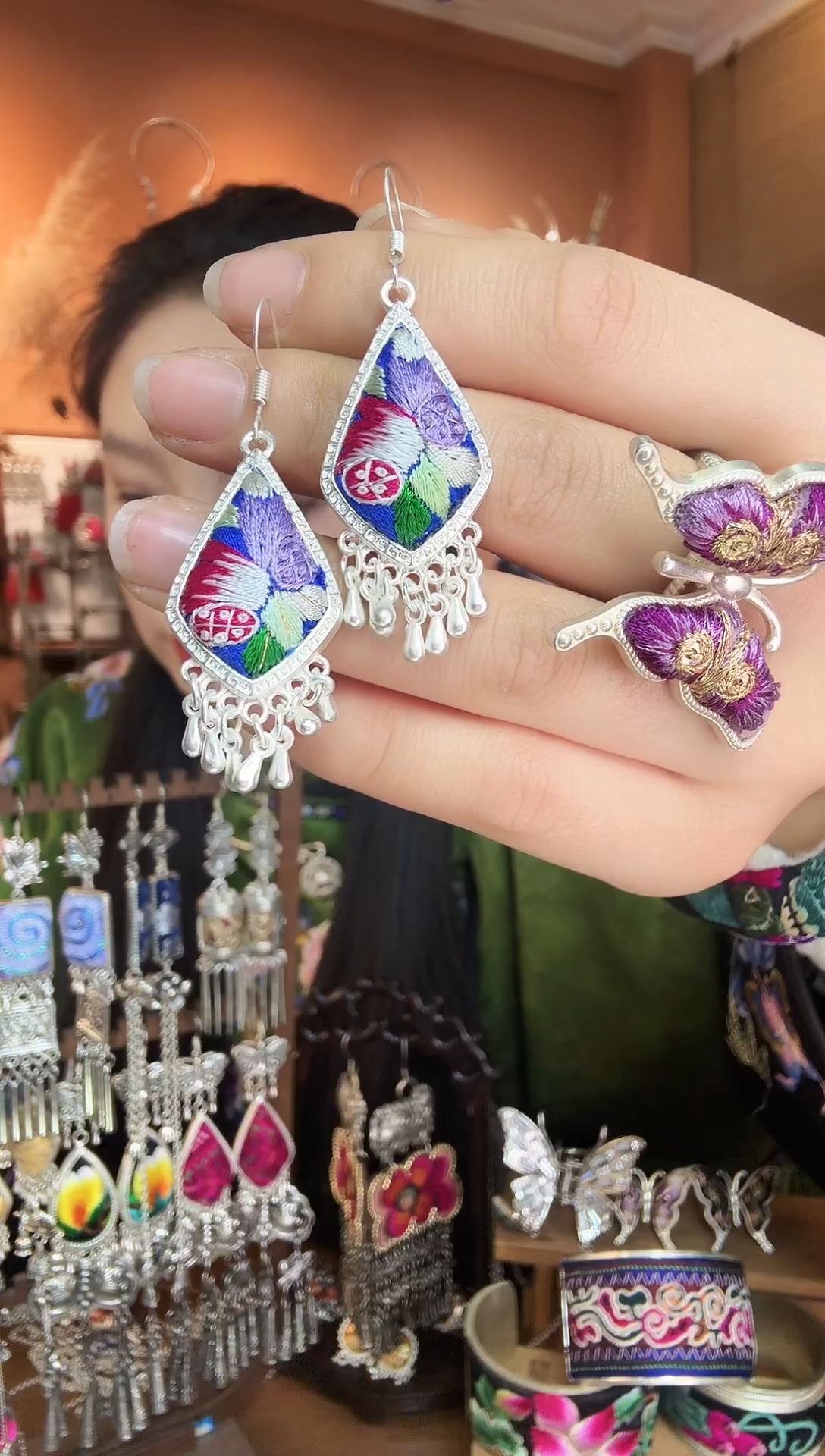 刺绣纯手工民族风耳环