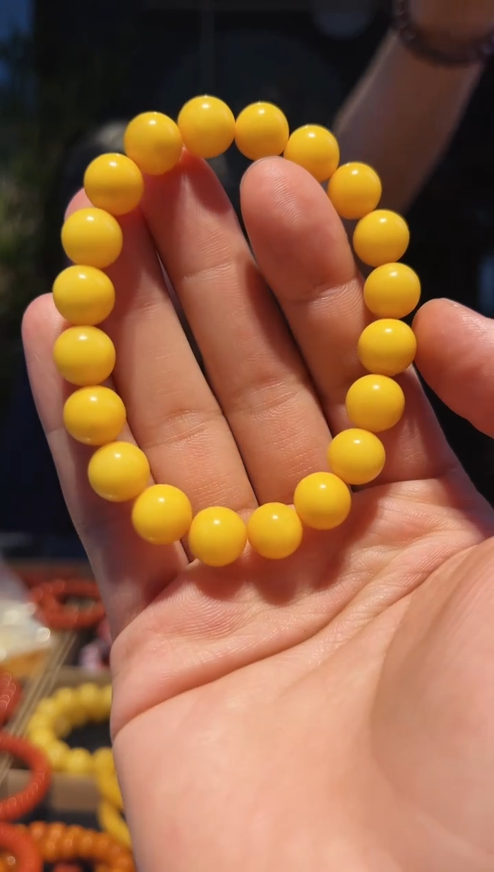 未镶嵌蜜蜡手链10+单圈