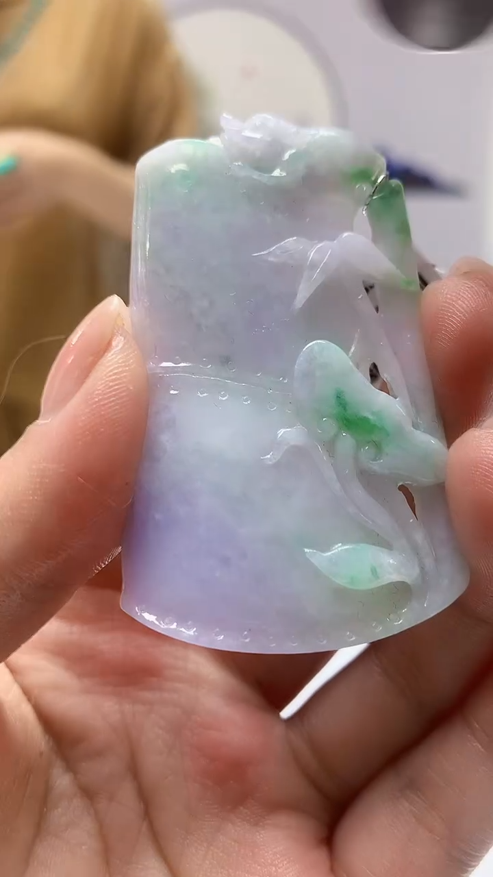 【闪购商品】定制翡翠未镶嵌4829ms-毛货挂件竹节76