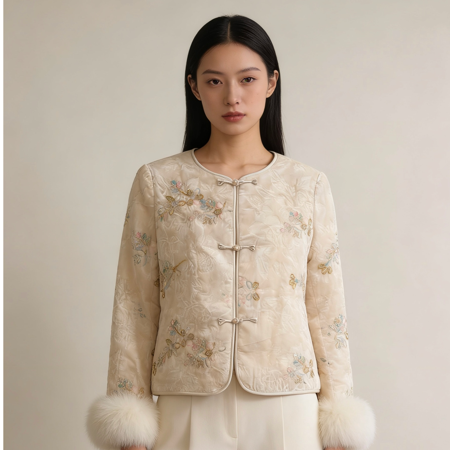 蜉蝣记加绒新国风女装加厚冬季厚款短外套新中式短款羽绒外套