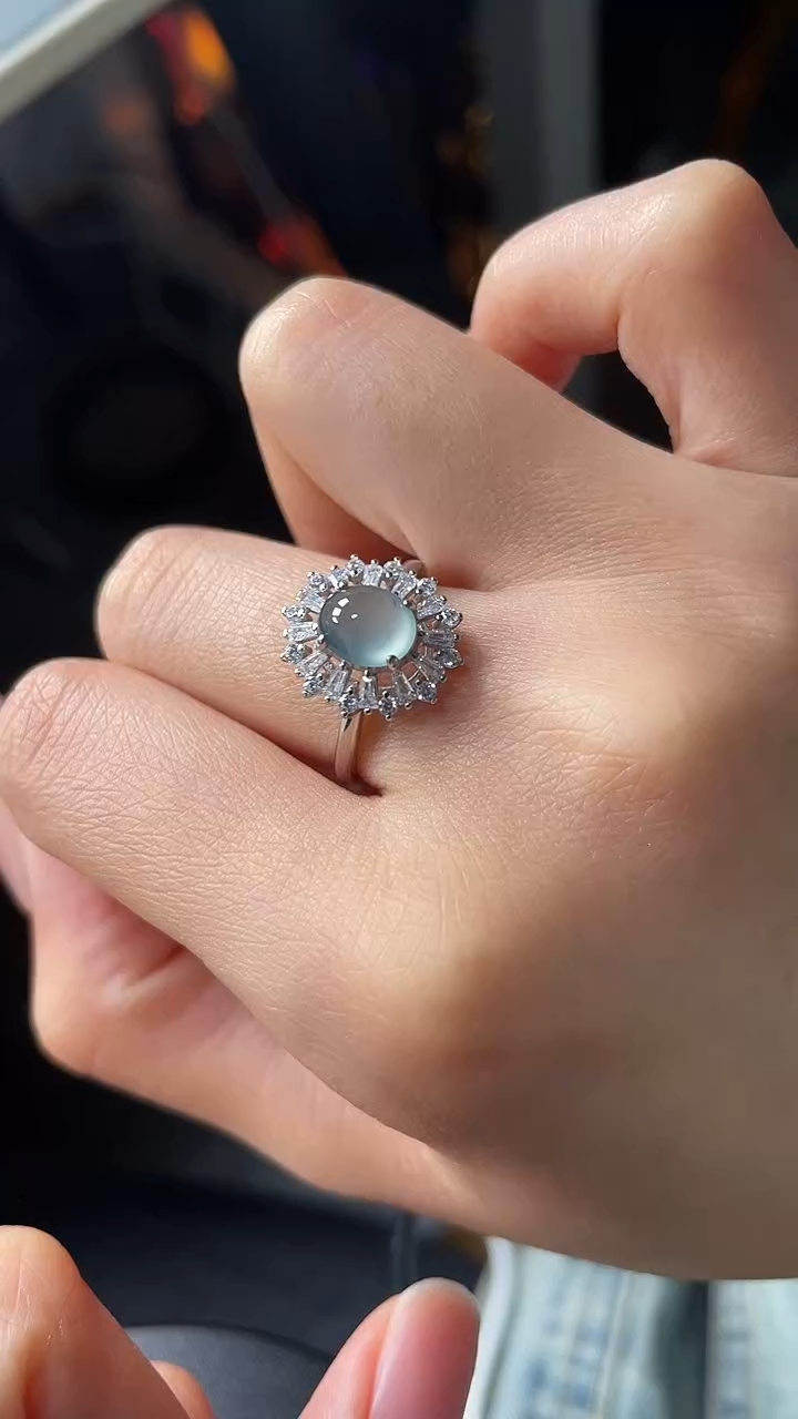 【闪购商品】翡翠戒指银S925镶嵌4356346