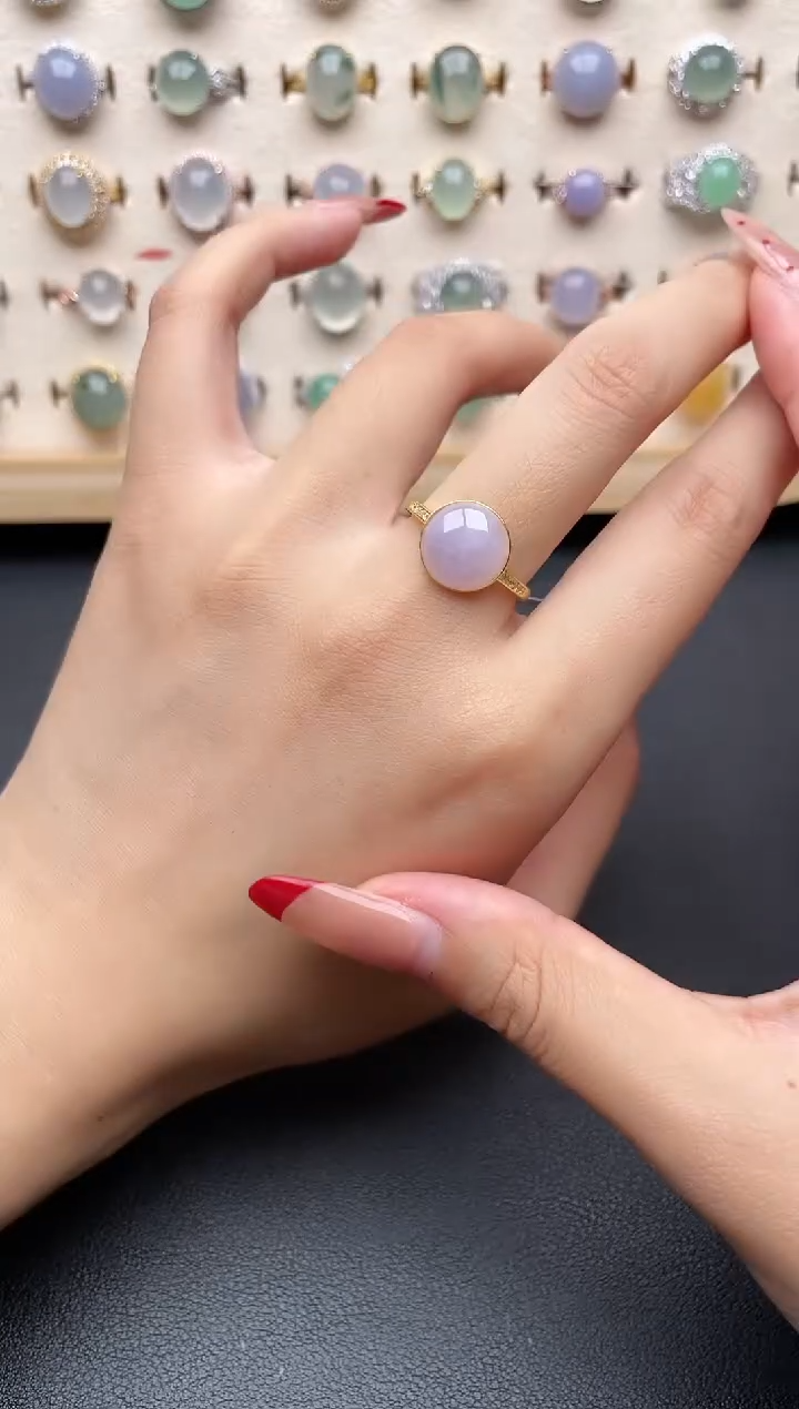 【闪购商品】翡翠戒指银S925镶嵌一物一证一礼盒