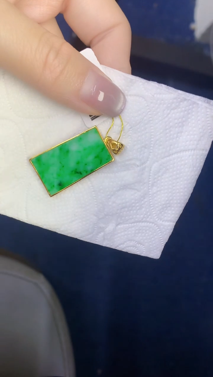 颈饰银S925镶嵌翡翠缅甸天然翡翠A货