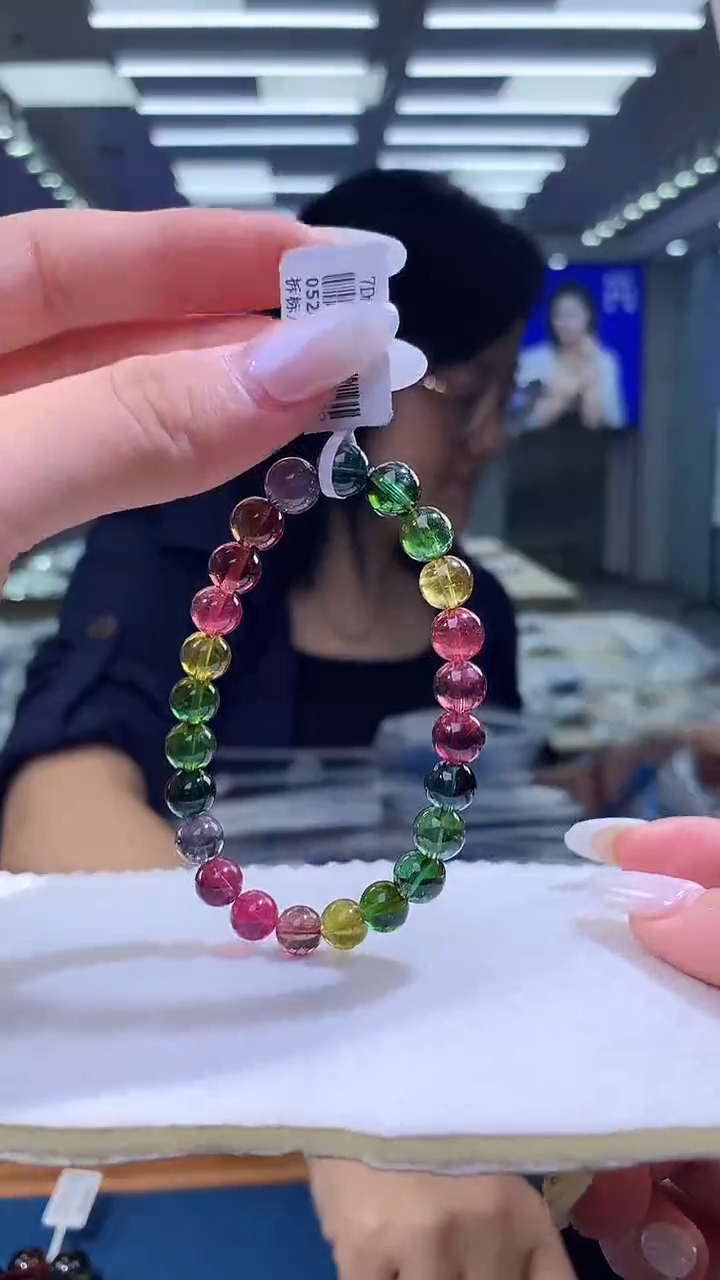 手链未镶嵌碧玺老矿帝王彩虹碧玺单圈  7D 