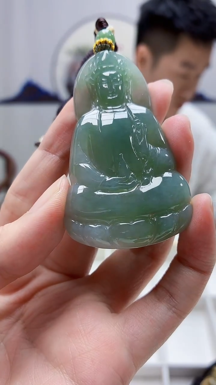 未镶嵌定制翡翠5028zm-毛货挂件观音73