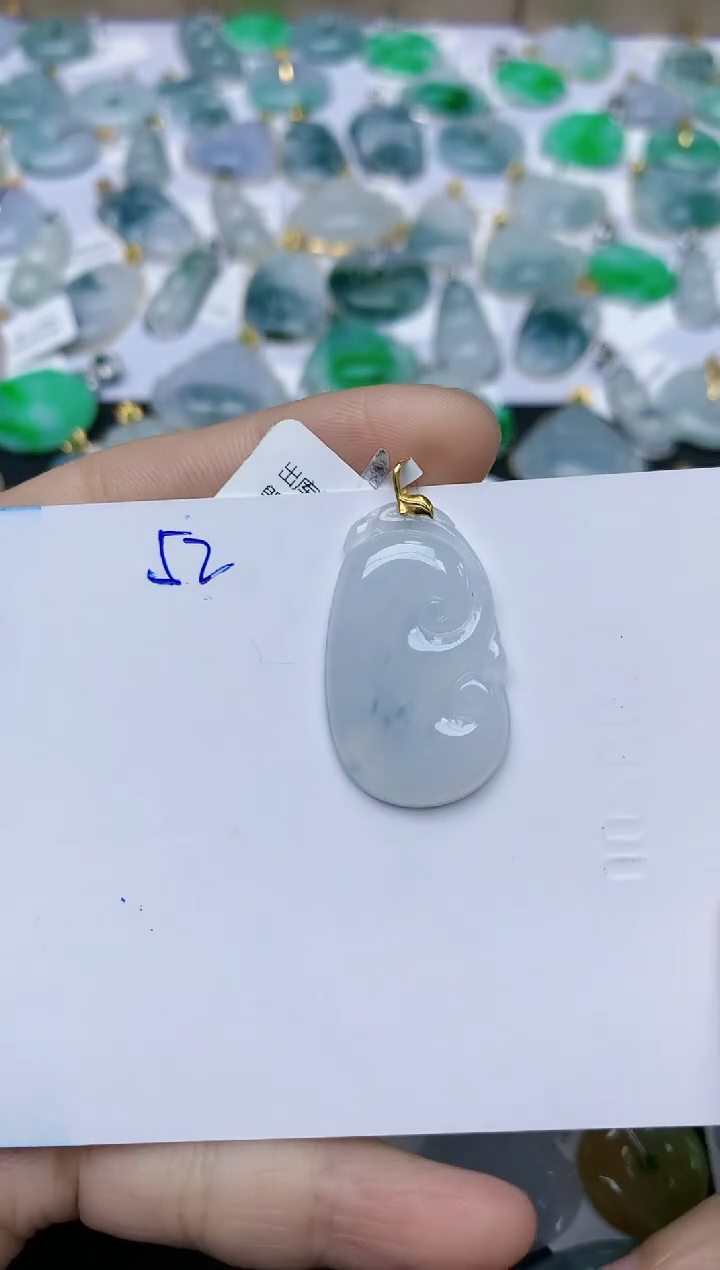 【闪购商品】翡翠颈饰18K金镶嵌天然翡翠A货    