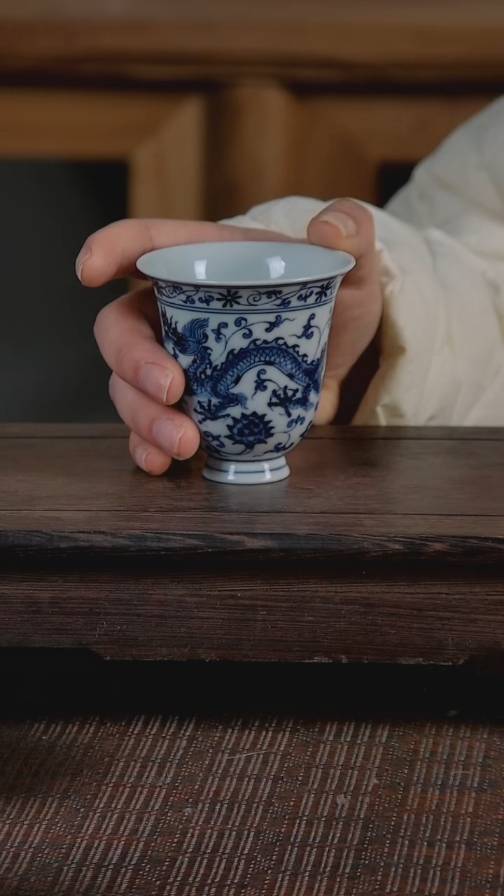 【闪购商品】折葵非器手工手绘龙纹闻香杯