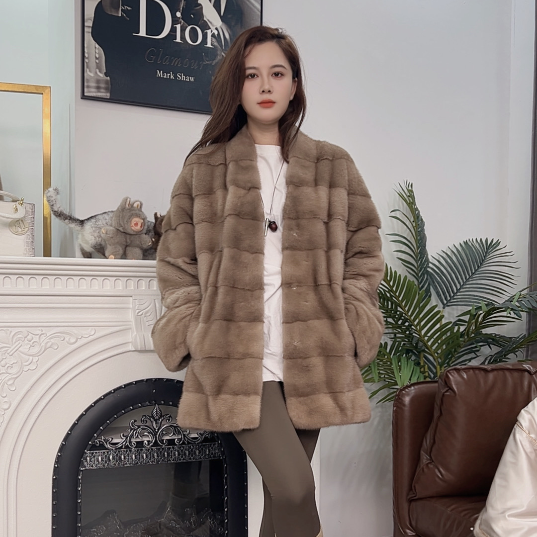 【王祖贤】【源头工厂】进口皇冠天鹅绒整貂皮大衣女短二小母貂皮草