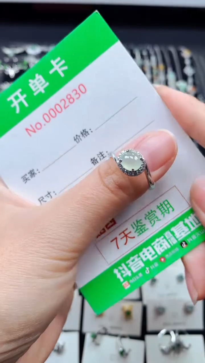 【闪购商品】翡翠戒指银S925镶嵌2830