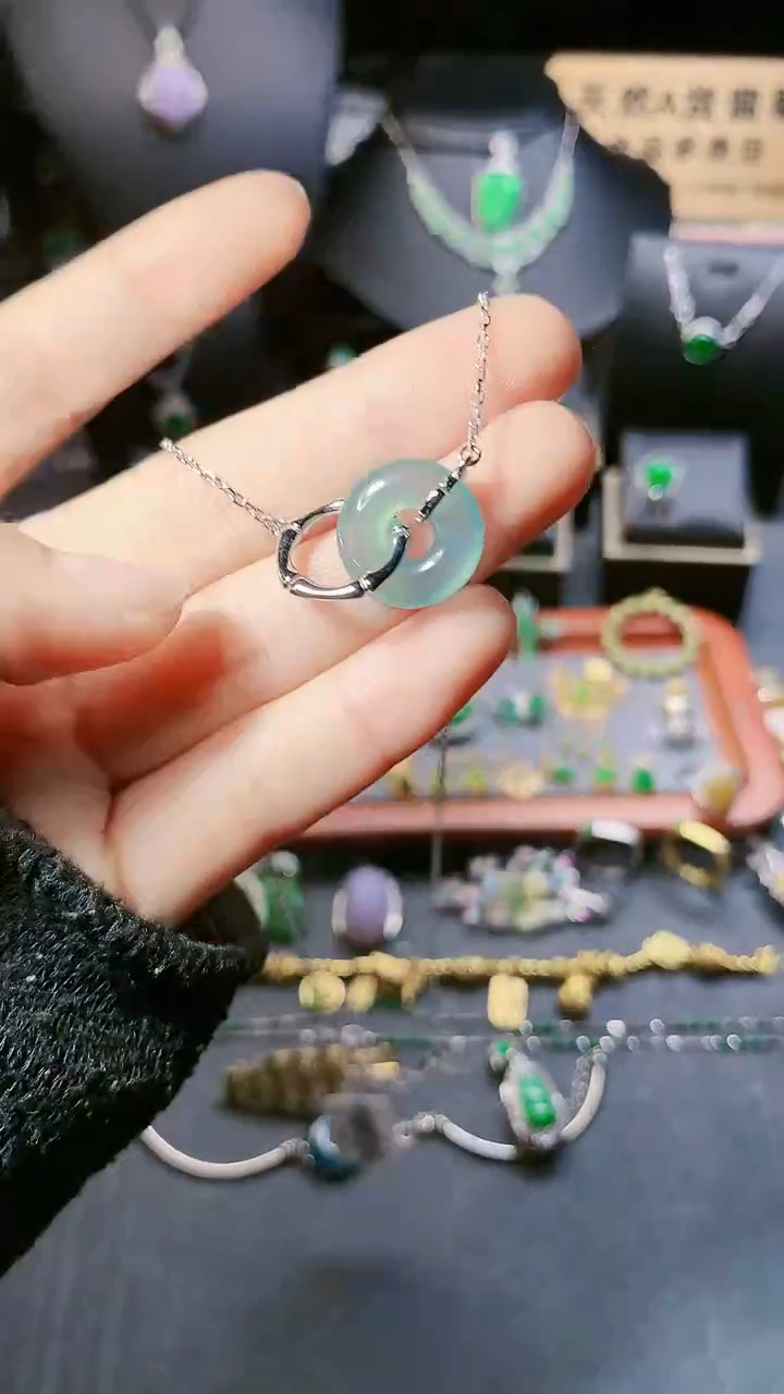 【闪购商品】翡翠项链银S925镶嵌项链