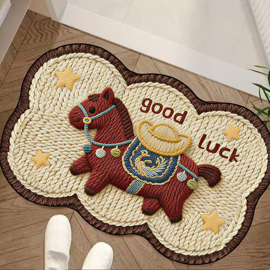 【60*100cm】5D效果仿编织风加大尺寸卫生间入户地垫地毯硅藻泥底垫