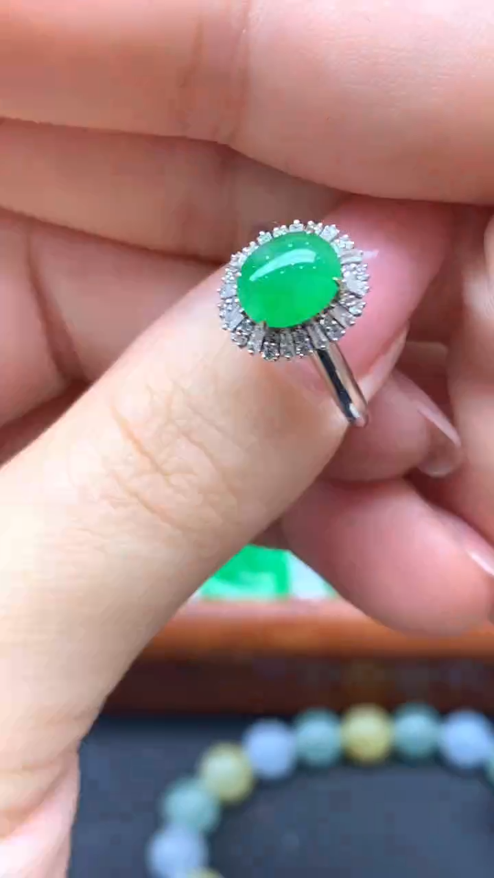 【闪购商品】翡翠戒指18K金镶嵌248-天然翡翠