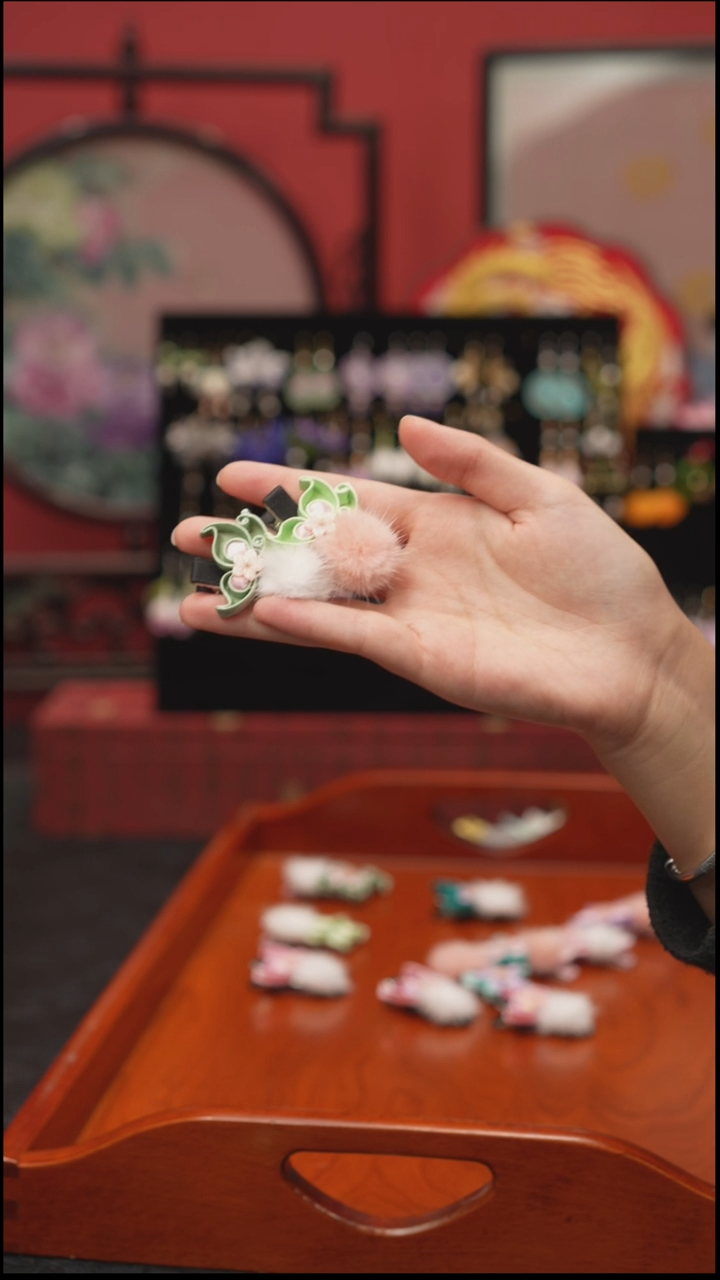 非遗绒花手工饰品