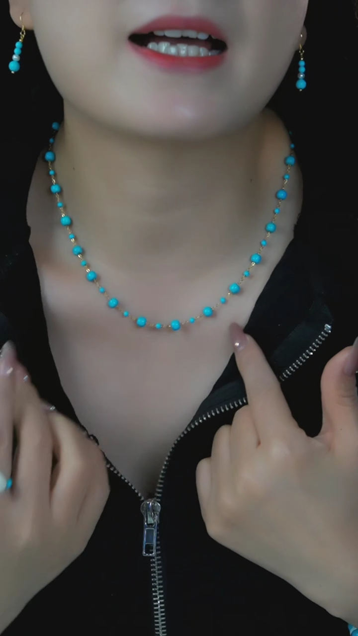 【闪购商品】绿松石项链银S925镶嵌发货一件