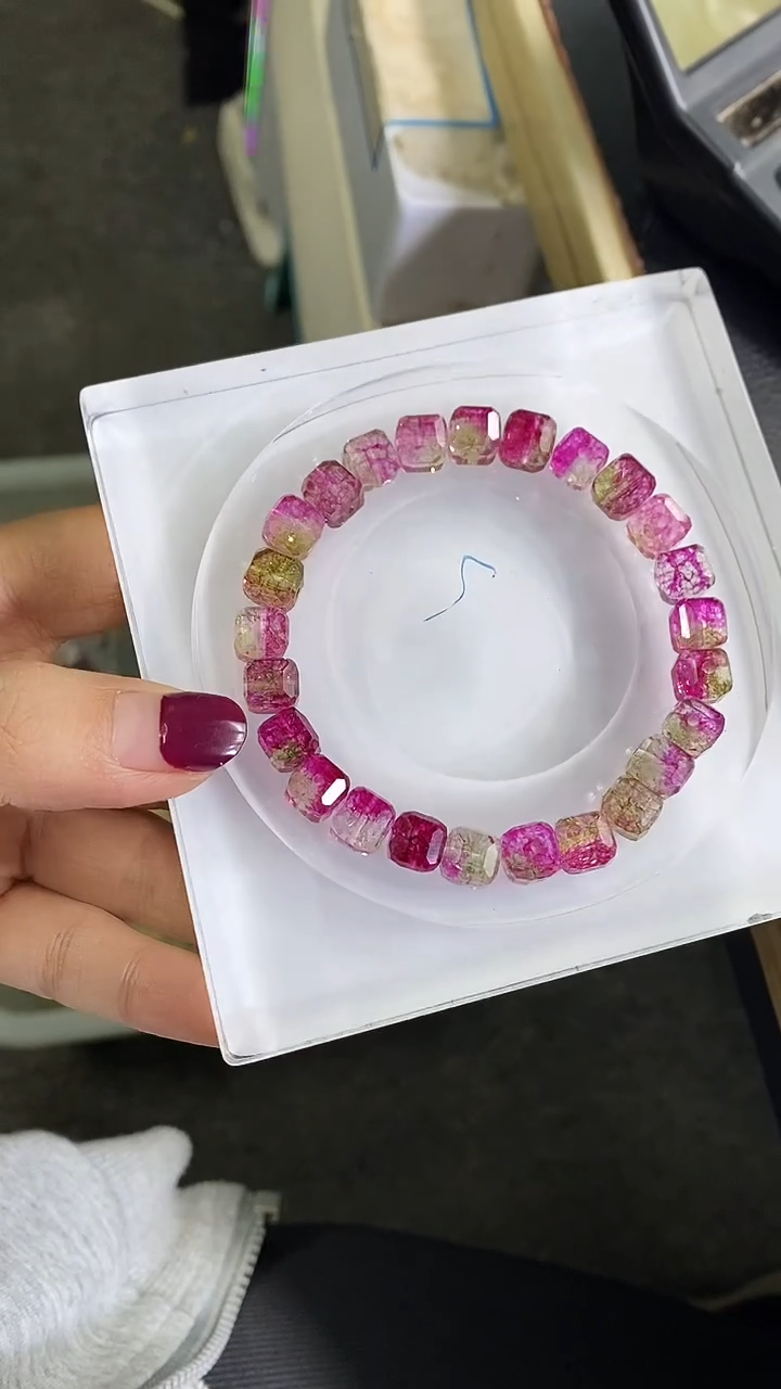 未镶嵌散珠碧玺A1680 西瓜碧玺方糖10mm10颗14.8元