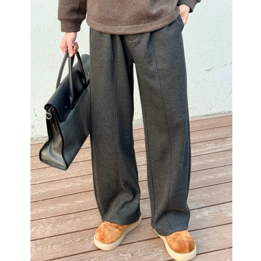 【李布局Studio】冬季加绒加厚保暖羊毛直筒裤宽松男士休闲长裤