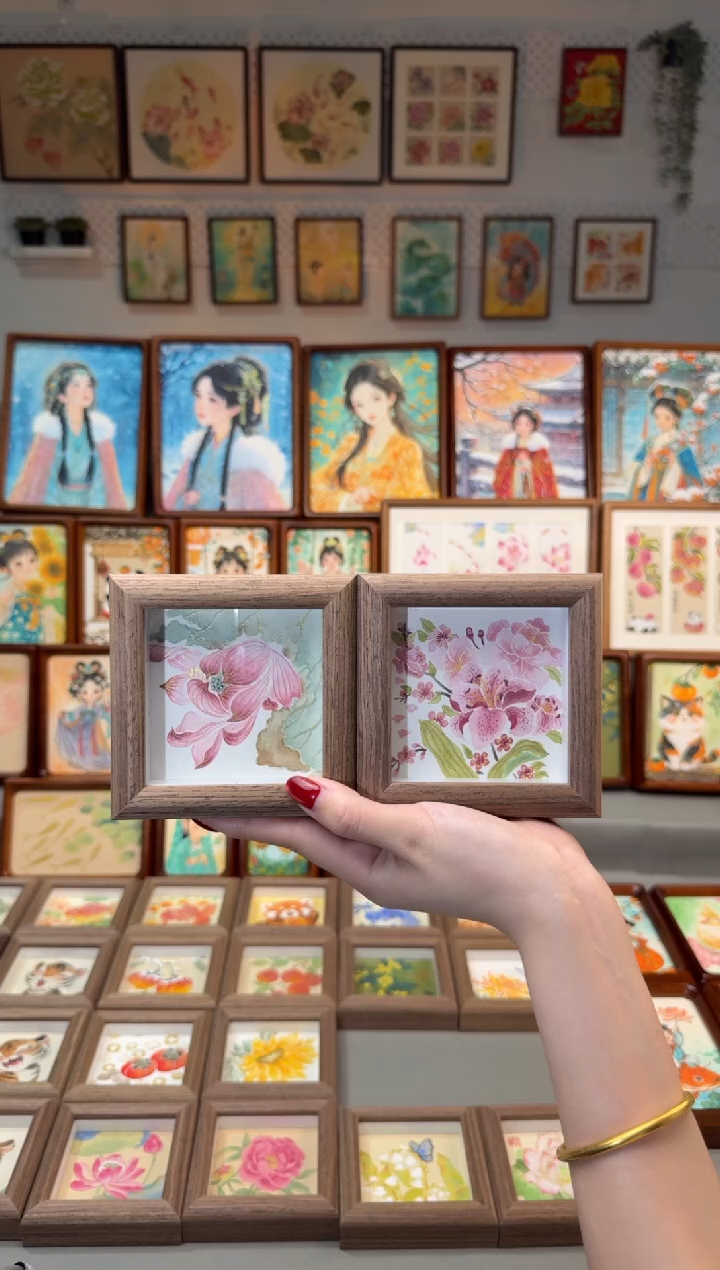 国画荷花 小繁花 一组11