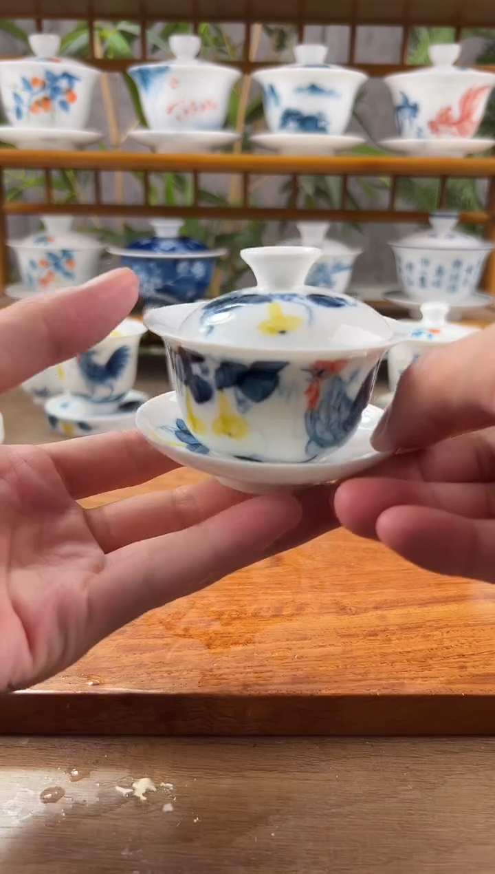 【闪购商品】微瑕公鸡80ml三才盖碗