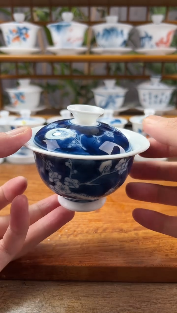 【闪购商品】微瑕冰梅二才元宝盖碗