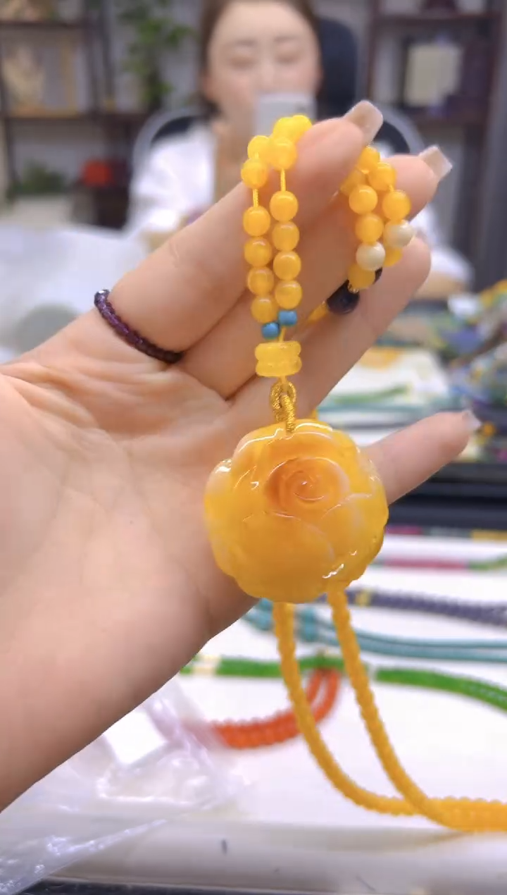 未镶嵌毛衣链蜜蜡DIY款M527