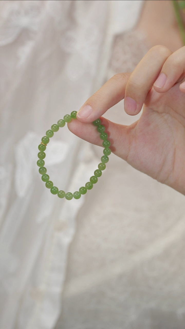 手串18K金镶嵌和田玉手串