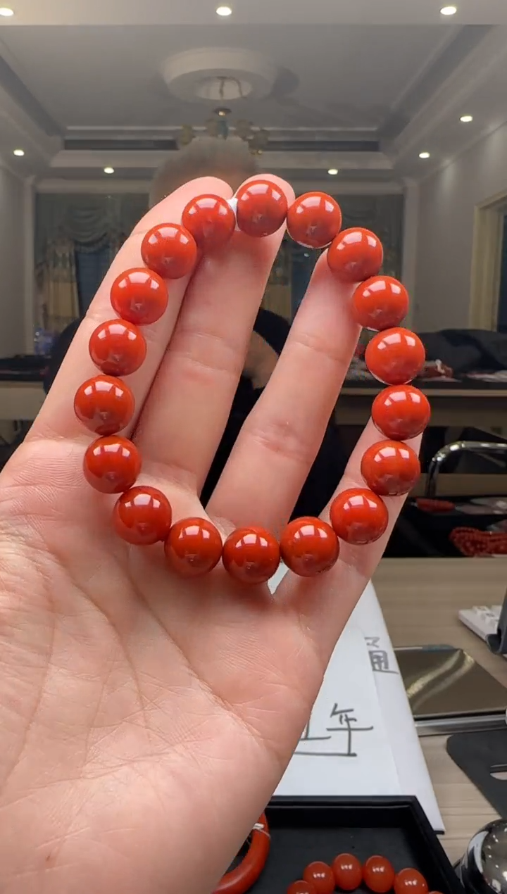 【闪购商品】南红玛瑙11mm瓦西手串圆珠未镶嵌多样性发一件