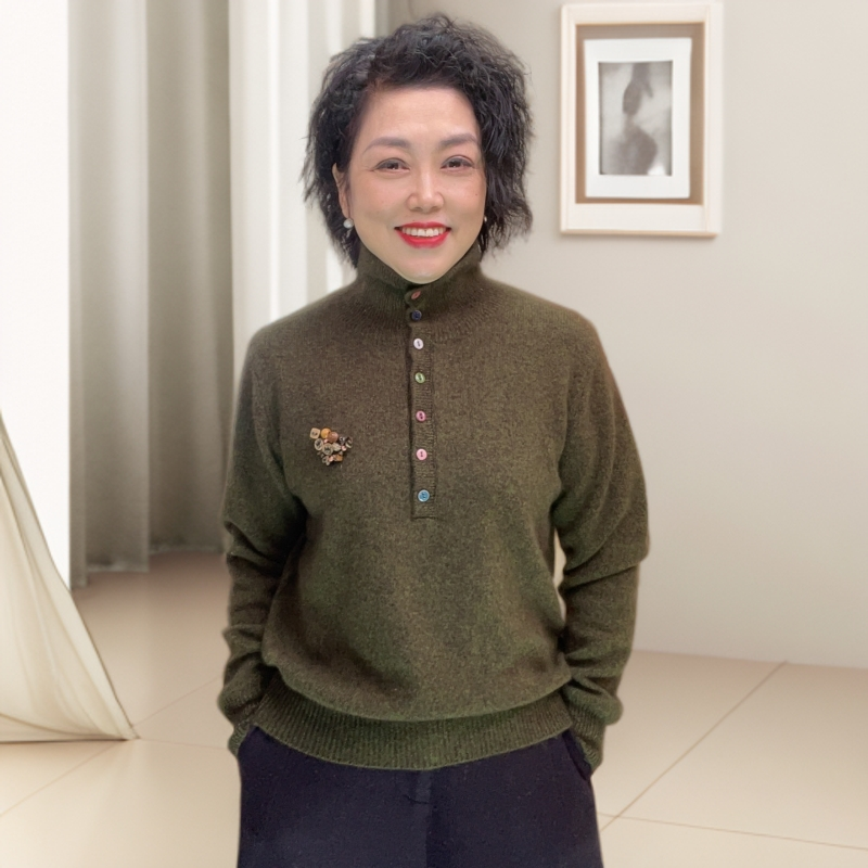 常规女纯色款厚款针织衫绒衫高领时尚 2552