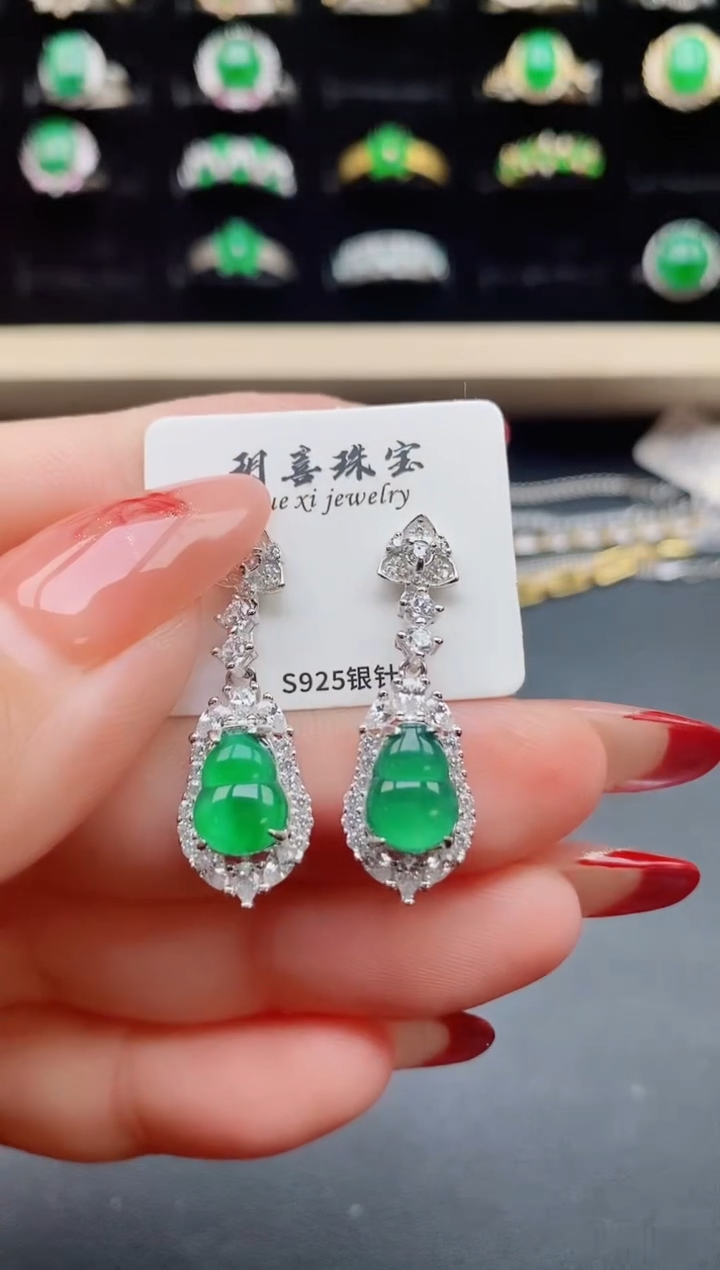 【闪购商品】翡翠戒指银S925镶嵌1321
