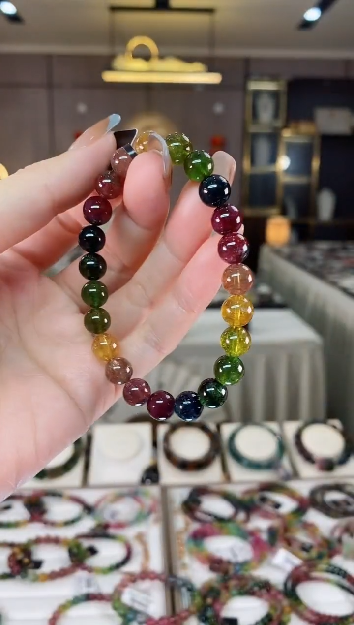 【闪购商品】碧玺单圈手串8mm+未镶嵌一物一证dan