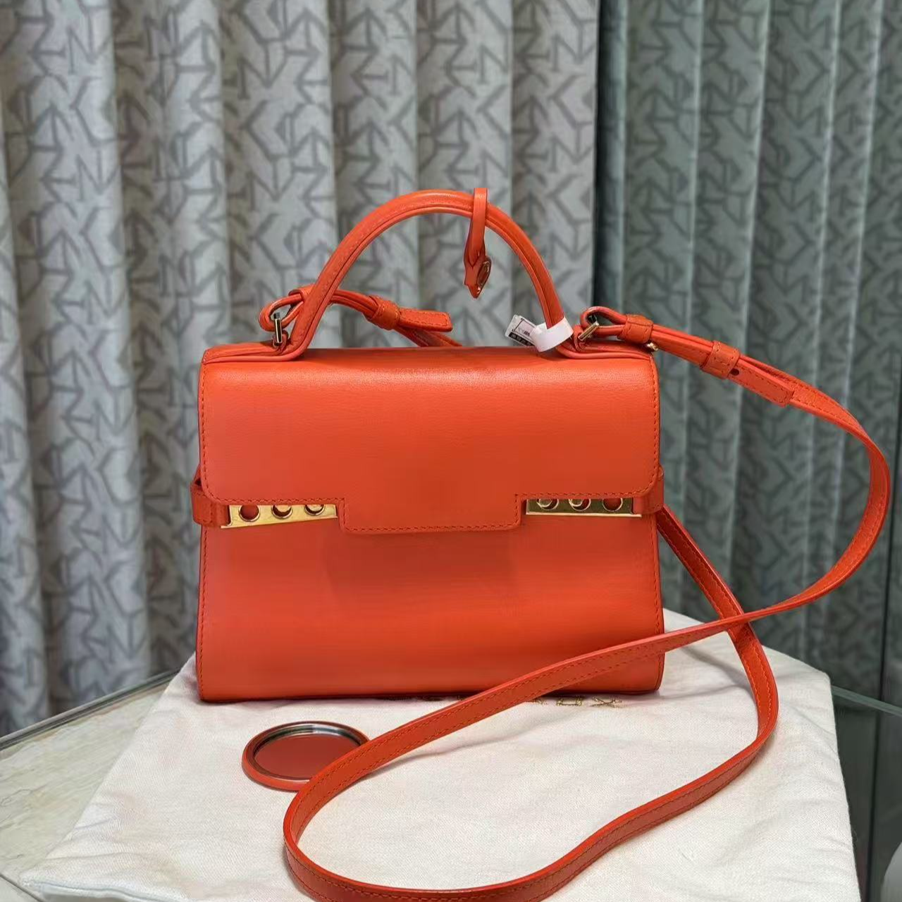 95新 Delvaux/德尔沃  Tempete系列 手提包橘色 81139