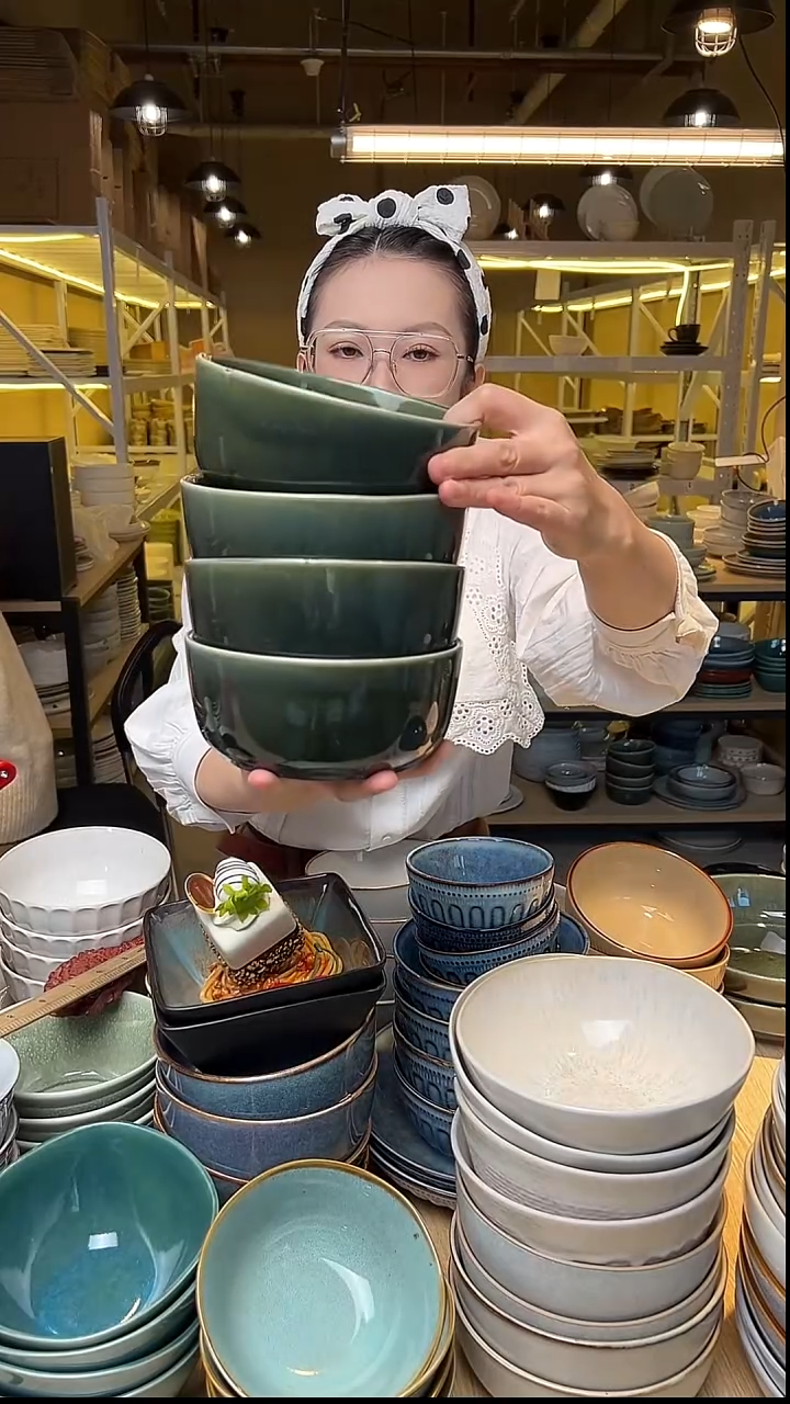 瓷22外贸尾货窑变釉下彩默认瑕疵