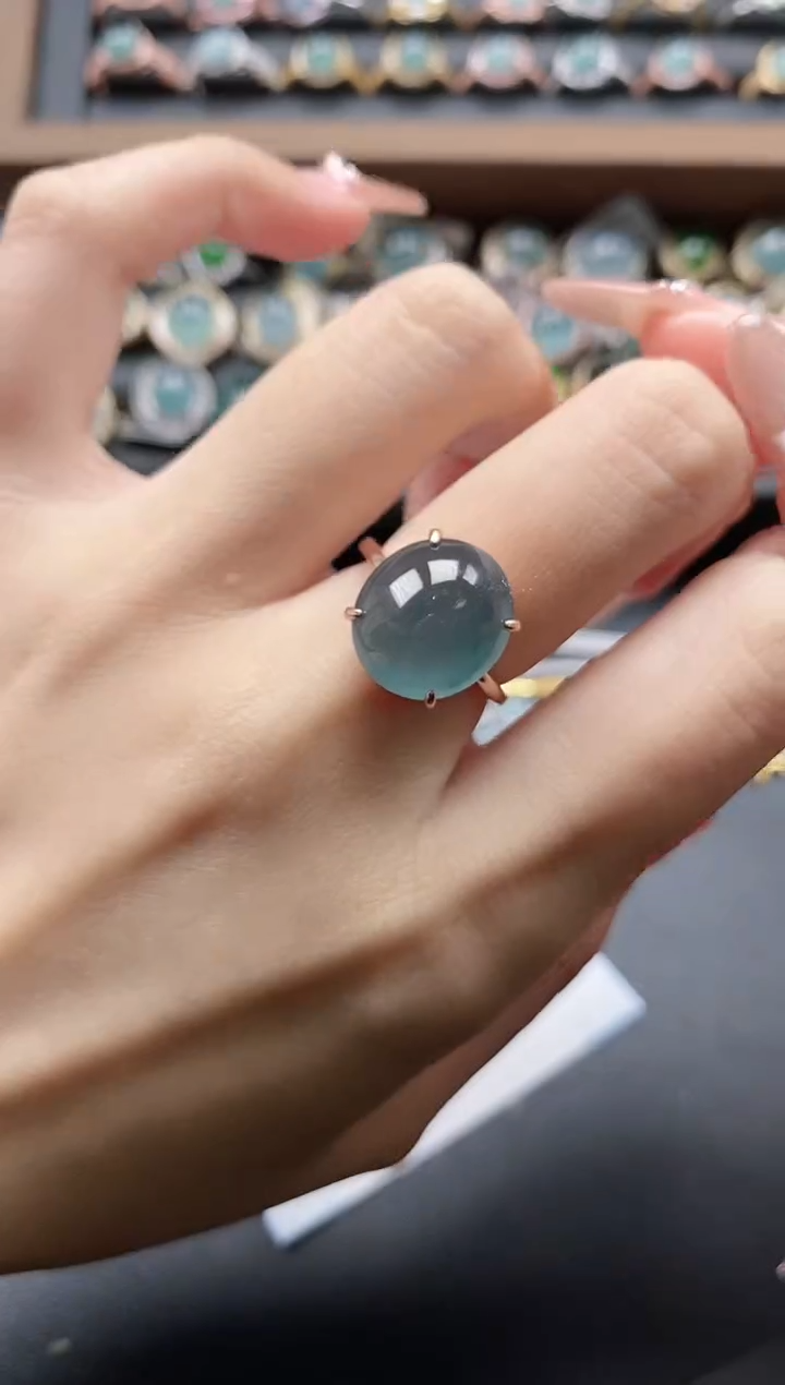 【闪购商品】翡翠戒指银S925镶嵌51151