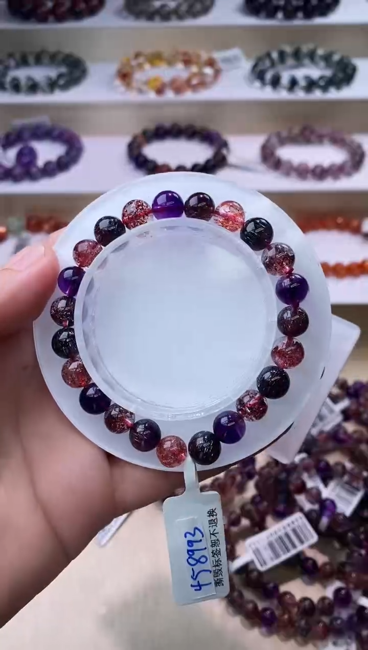 【闪购商品】水晶手链未镶嵌黑加仑超七单圈8m+