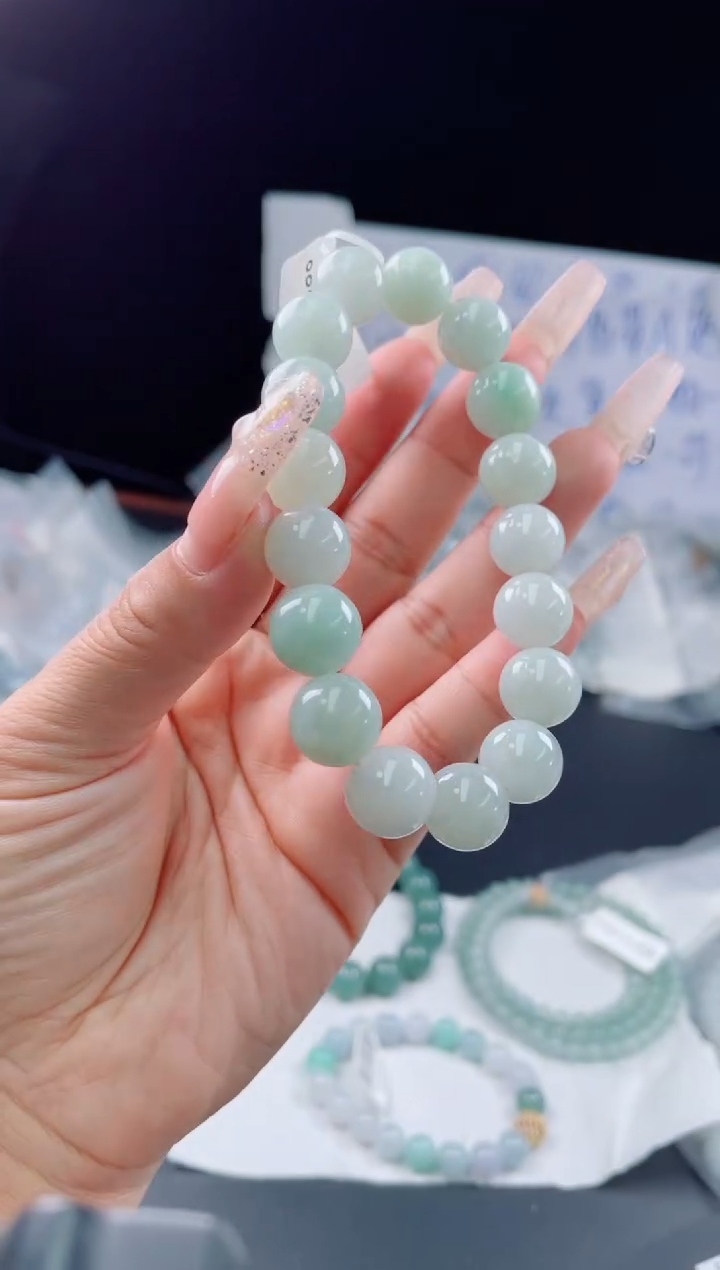 未镶嵌定制翡翠珠串