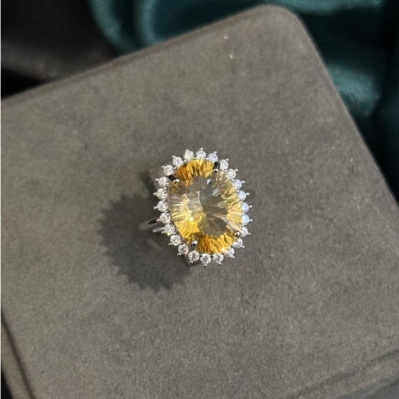 【石古会】S925银黄水晶戒指开口【多样性发一】【HSJ022】