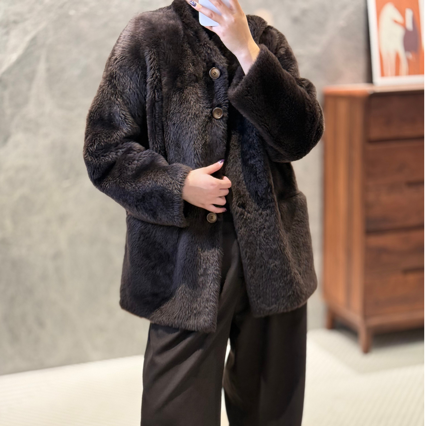 新款高端进口拉贡羊皮毛一体韩系海宁真皮草大衣外套女高级感