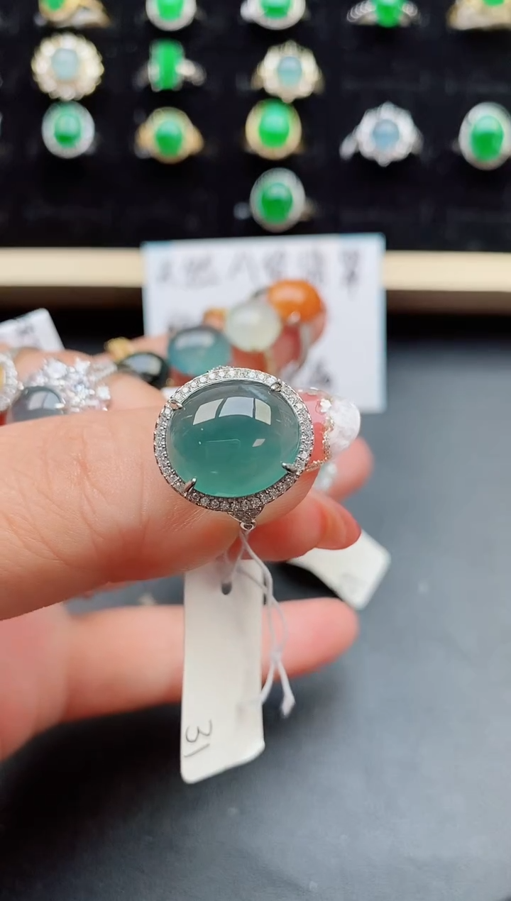 【闪购商品】翡翠戒指银S925镶嵌508050