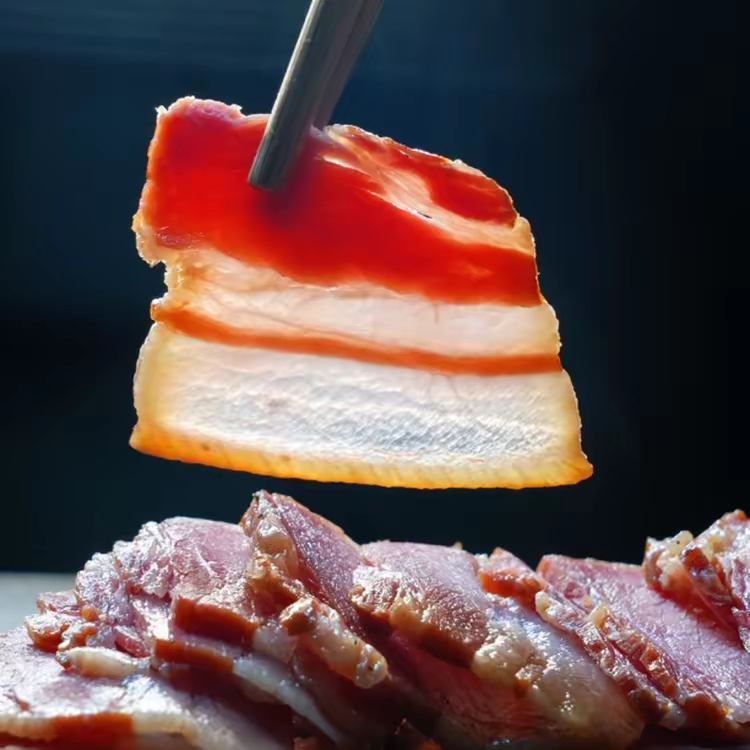 称重.风吹三线肉非烟熏五花肉腌笃鲜农家风味