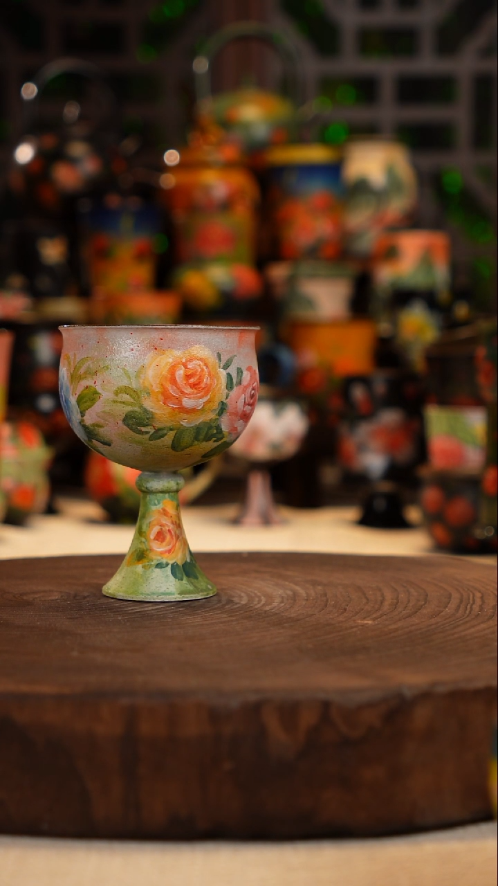 手绘   油画釉下彩   杯子