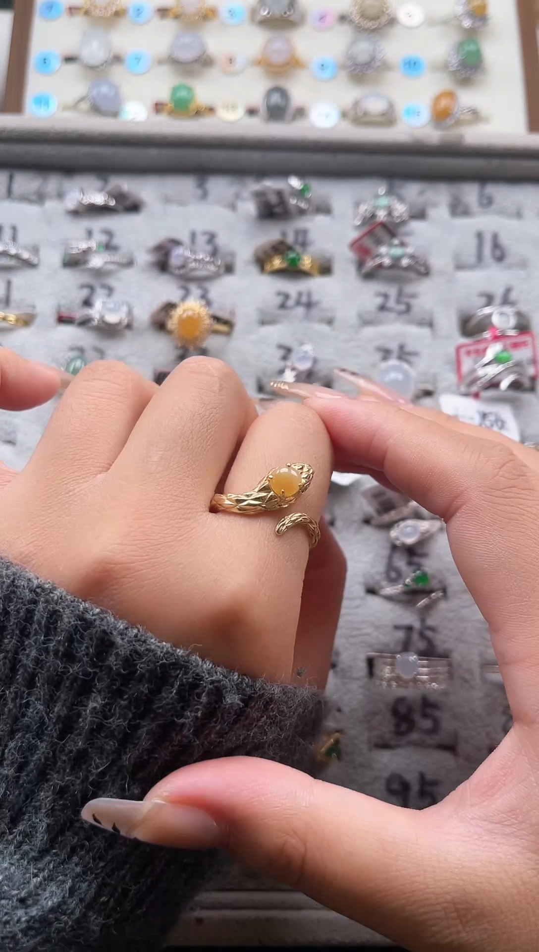 【闪购商品】翡翠戒指银S925镶嵌天然A货翡翠戒指