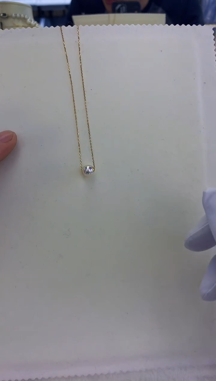 18K金镶嵌饰品海水珍珠7-8路路通不含金链