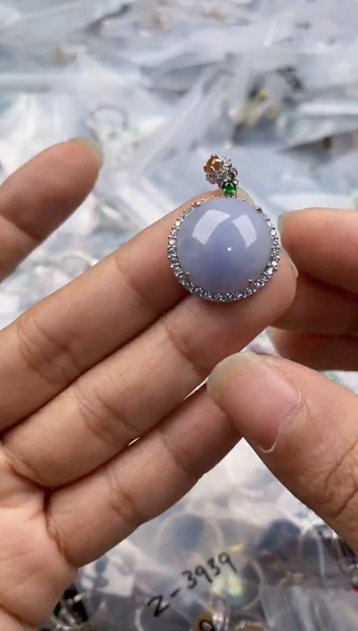 银S925镶嵌戒指翡翠555--1