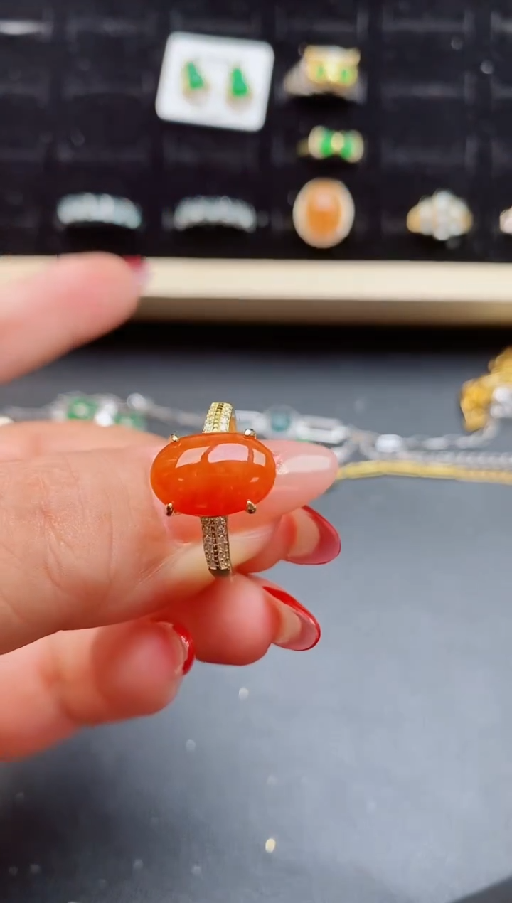 【闪购商品】翡翠戒指银S925镶嵌508080